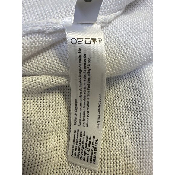 Eileen Fisher Light Gray Open-Front Short Sleeve Linen Cardigan Size M - Picture 9 of 9